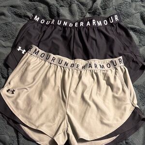 Under Armour Women’s Dual-Layer Athletic Shorts - Black & Tan